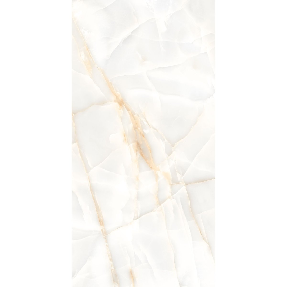 Persian Onyx Gold White Glossy Porcelain Tiles 60x120cm Wall & Floor Tile - TILES Paradise