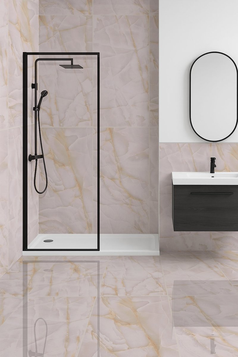 Persian Onyx Pink Gloss Porcelain Tiles 60x120cm Wall & Floor Tile - TILES Paradise