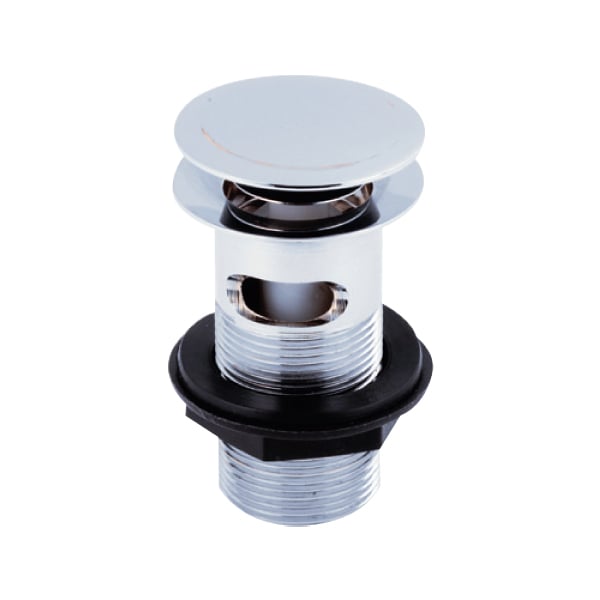 Push Button Basin Waste – Chrome – Slotted (basin with overflow)