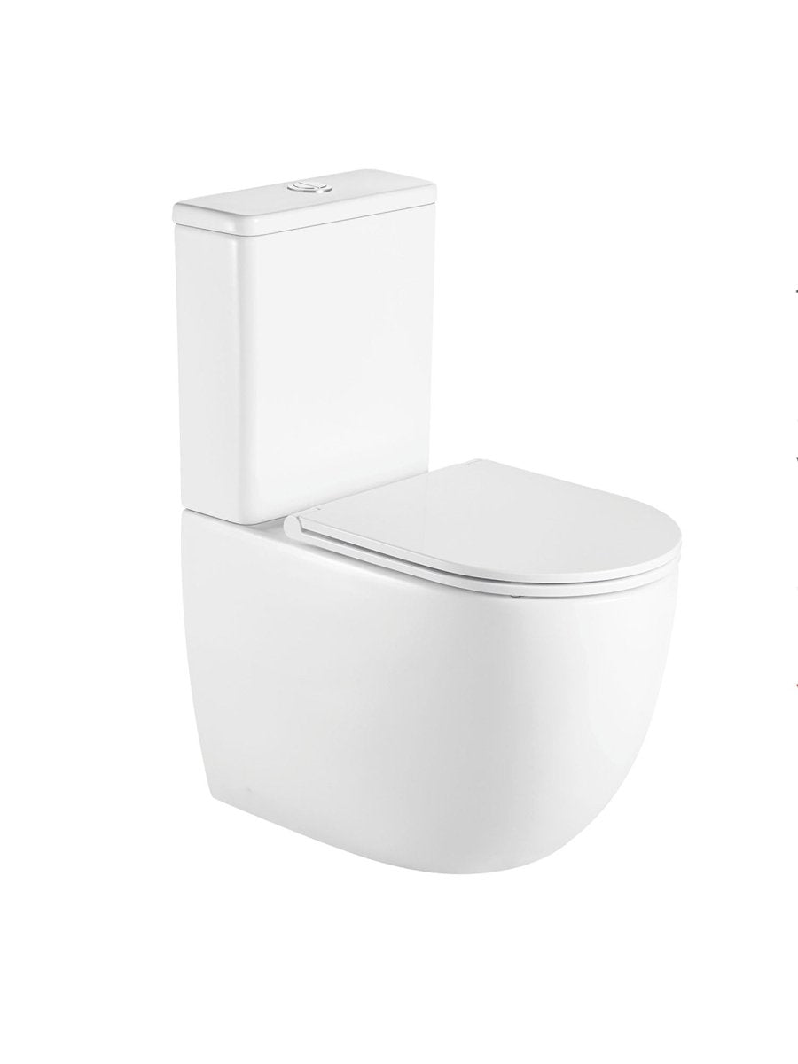 Rimless Close Coupled Toilet with Soft Close Seat – VELTOR Rimless Range - TILES Paradise
