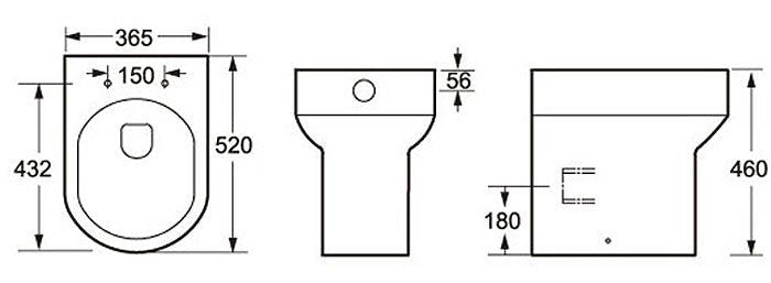 Round Rimless Back to Wall Toilet 520mm Projection with Soft Close Seat – VARENO Range - TILES Paradise