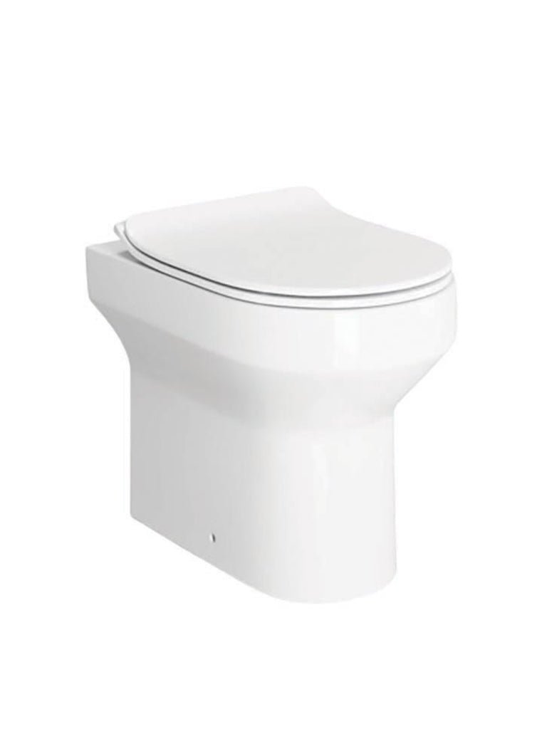 Round Rimless Back to Wall Toilet 520mm Projection with Soft Close Seat – VARENO Range - TILES Paradise