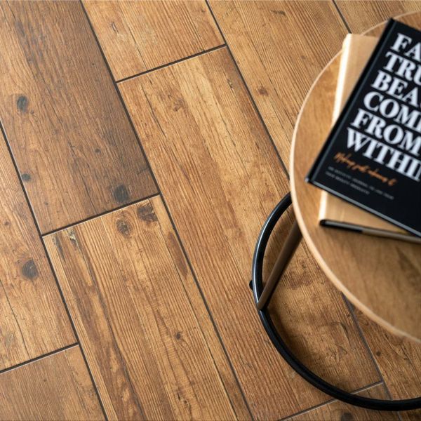 Rustic Brown Wood Effect Matt 20.5x61.5cm Ceramic Wall and Floor Tile