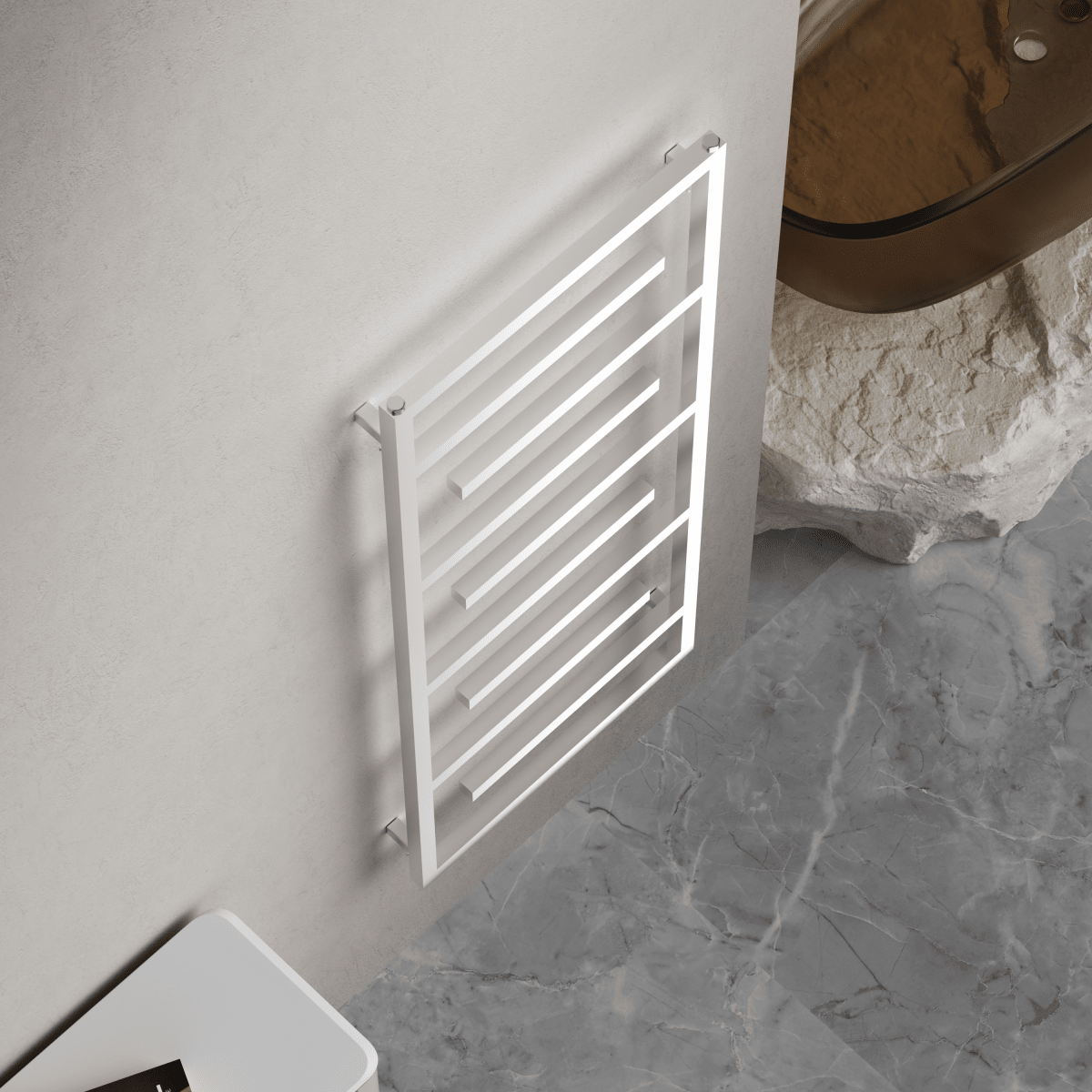 Salerno 1380x600mm Chrome Heated Towel Rail – Large 10 Bar Ladder Radiator - TILES Paradise