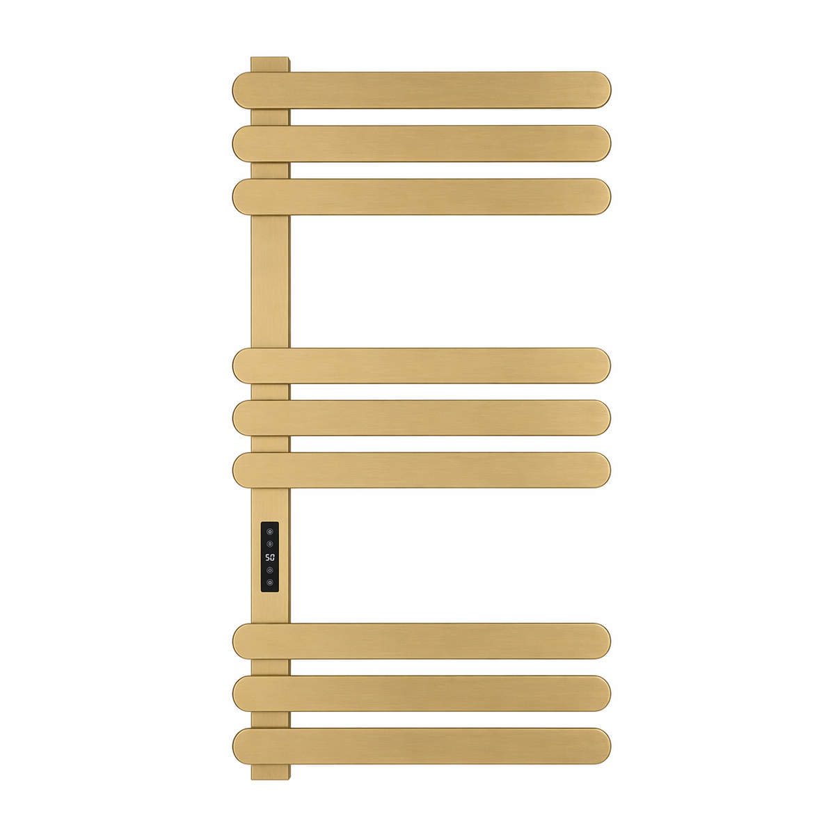 Selvina Brushed Brass Smart Electric Heated Towel Rail – 1100x500mm