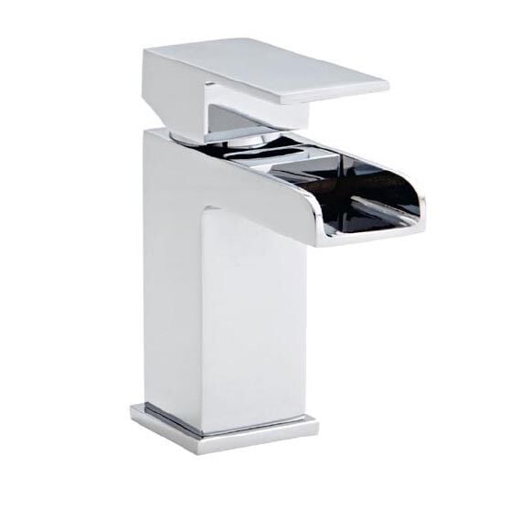 Serino Chrome Square Waterfall Mini Mono Basin Mixer Tap