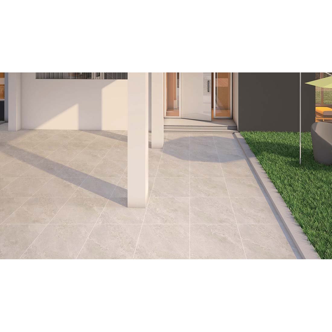 Skyline Porcelain Ice Grey 60cmx60cmx20mm Matt Outdoor and Garden Tile Slab - TILES Paradise