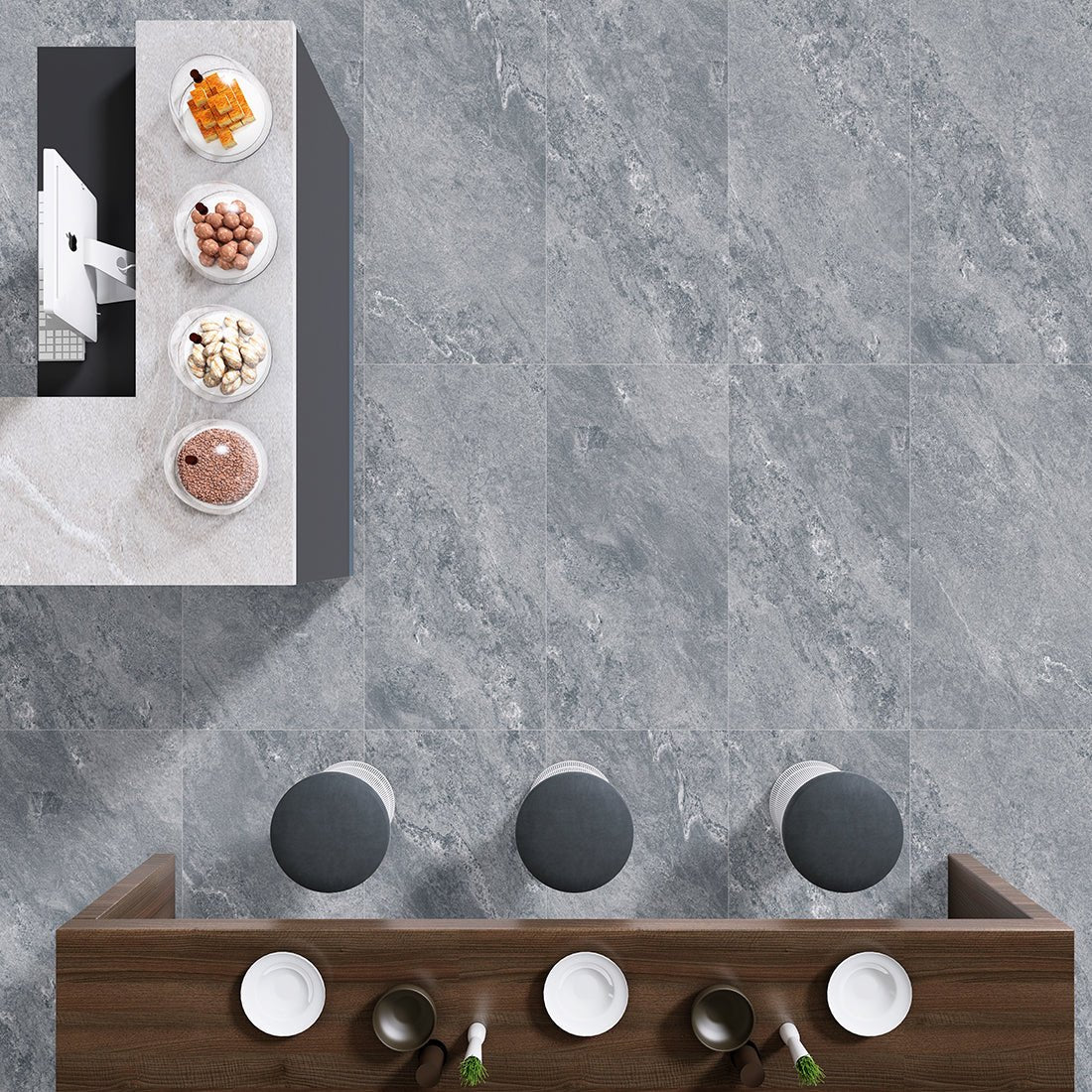 Skyline Rock Porcelain Grey 40cmx80cmx20mm Matt Outdoor and Garden Tile Slab - TILES Paradise