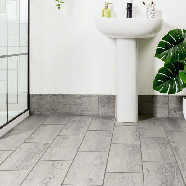 Alpine Grey Wood Effect Matt 18.5x59.8cm Porcelain Wall and Floor Tile