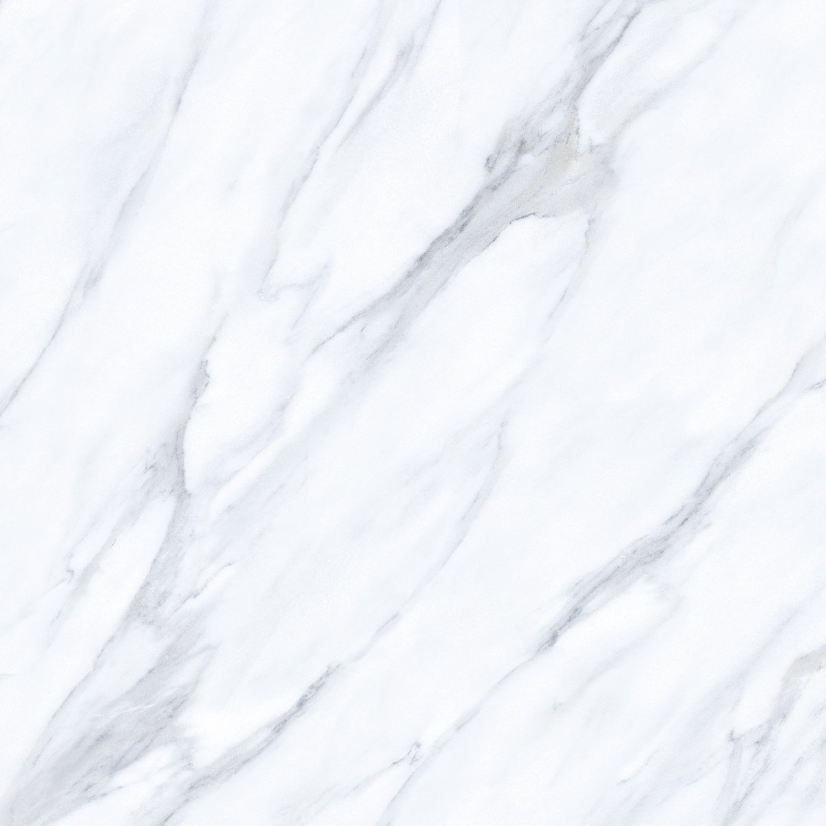 Statuario Carrara White Polished Marble Effect Porcelain 60x60cm Wall and Floor Tile - TILES Paradise