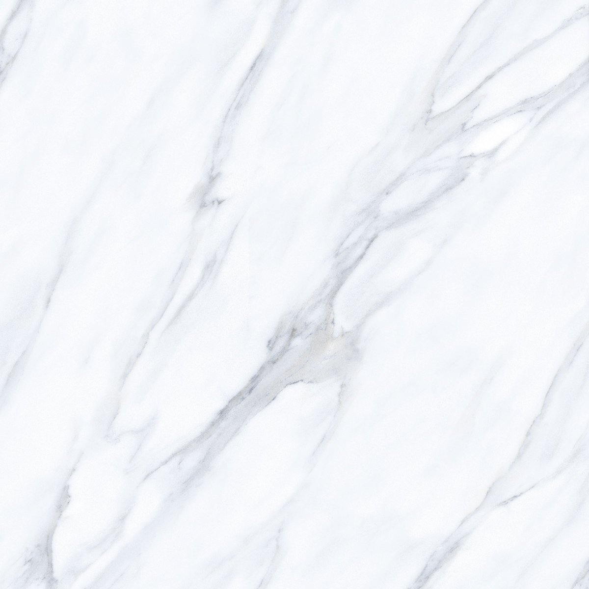 Statuario Carrara White Polished Marble Effect Porcelain 60x60cm Wall and Floor Tile - TILES Paradise