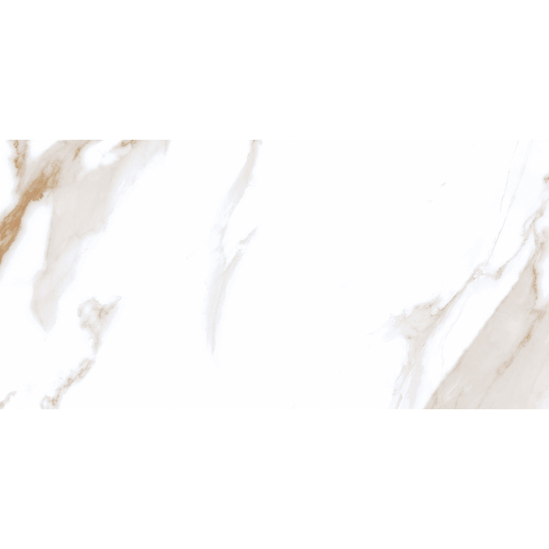 Statuario Mercury Gold Marble Effect Polished 30x60cm Porcelain Wall & Floor Tile