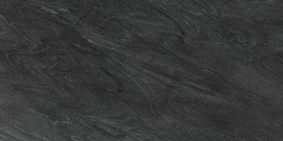 Strata Black Stone Effect Matt Full Body Porcelain 60x120cm Wall & Floor Tile - TILES Paradise