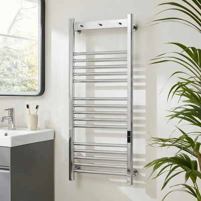 Tepora Chrome Smart Electric Heated Towel Rail – 800x500mm
