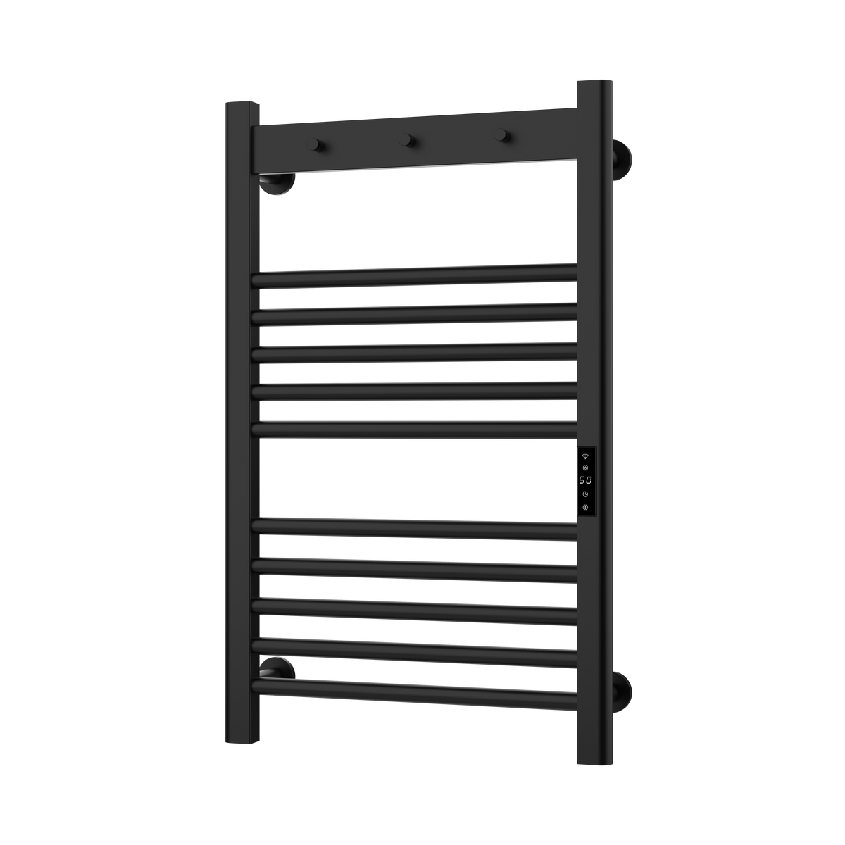 Tepora Matt Black Smart Electric Heated Towel Rail – 800x500mm