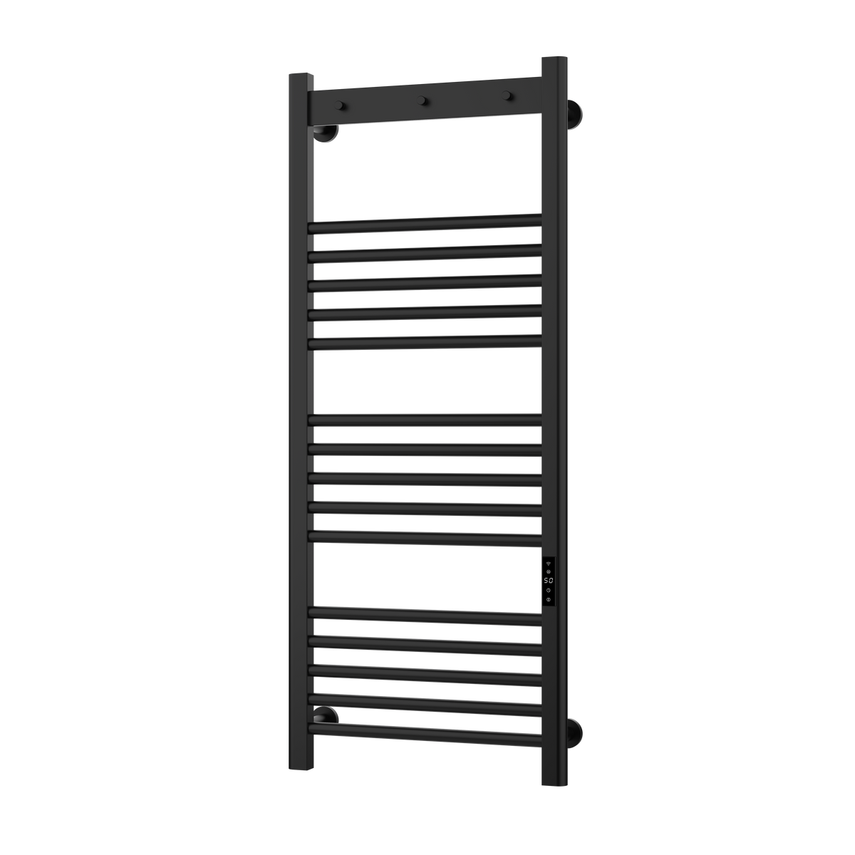 Tepora Matt Black Smart Electric Heated Towel Rail – 1200x500mm