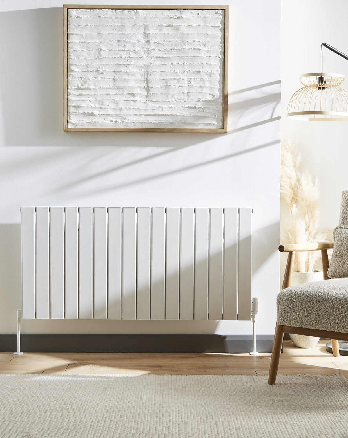 Valtora White Horizontal Aluminium Radiator – Double Panel – 578x1402mm