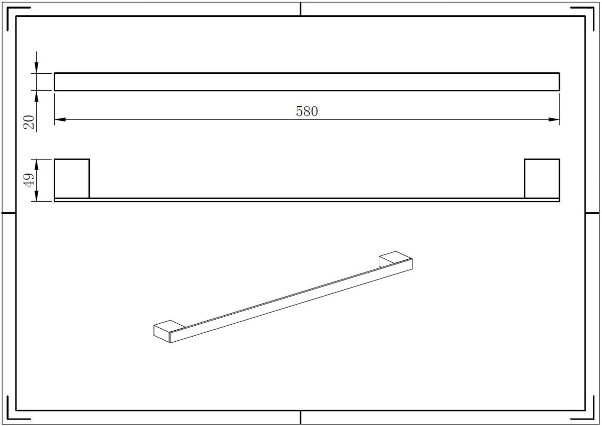 Velluto Chrome Towel Bar