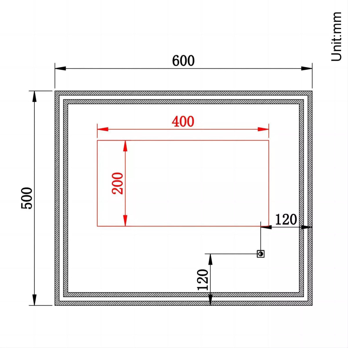 Velora Edge Glow LED Mirror – 600x500 / 900x700 / 1000x600mm, Tri - Colour Dimmable Light, Touch Sensor, Mains Powered - TILES Paradise