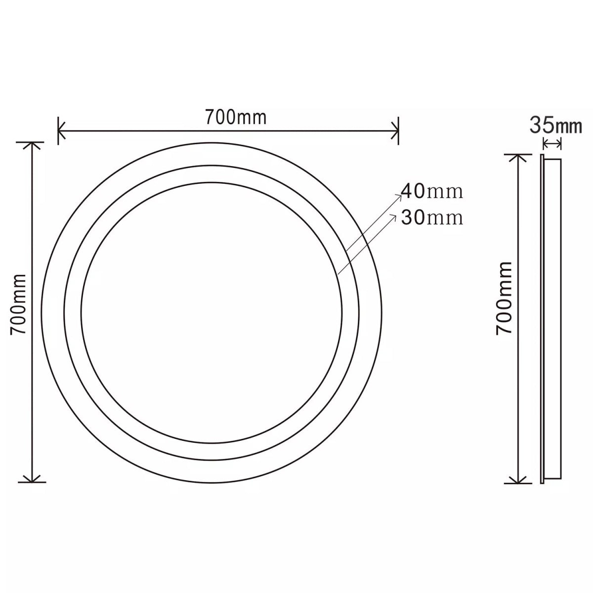 Velora Round Mains Powered LED Bathroom Mirror with Demister & Touch Sensor – 600mm / 700mm / 800mm - TILES Paradise