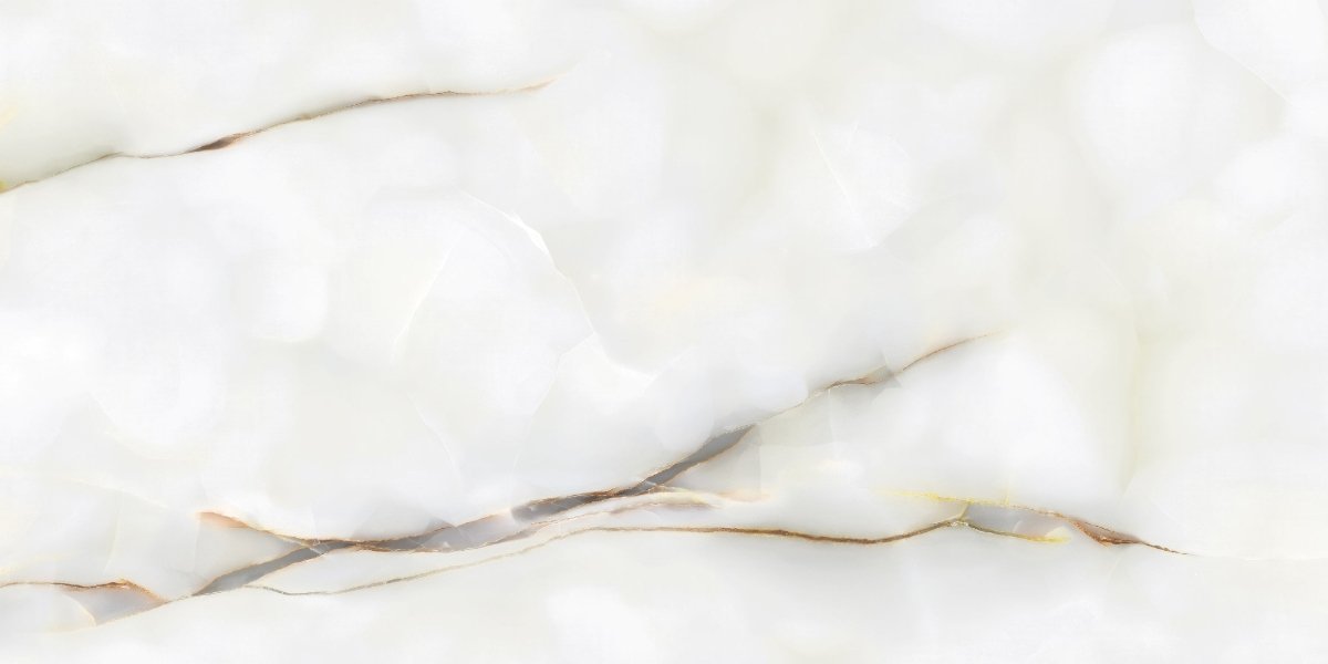 Venetia Onyx white Polished Porcelain 60x120cm Wall & Floor Tile - TILES Paradise