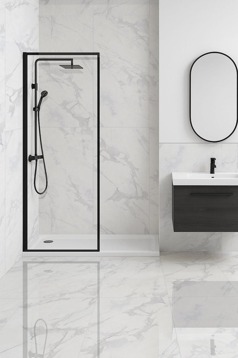 Venus Carrara Grey Marble Effect Polished Porcelain 60x120cm Wall & Floor Tile - TILES Paradise