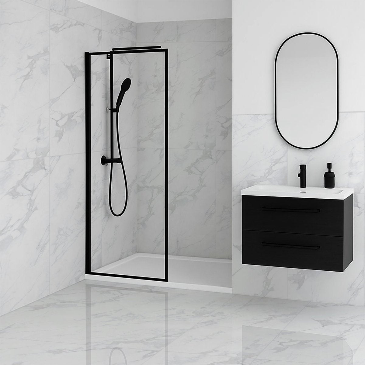 Venus Carrara Grey Marble Effect Polished Porcelain 60x120cm Wall & Floor Tile - TILES Paradise