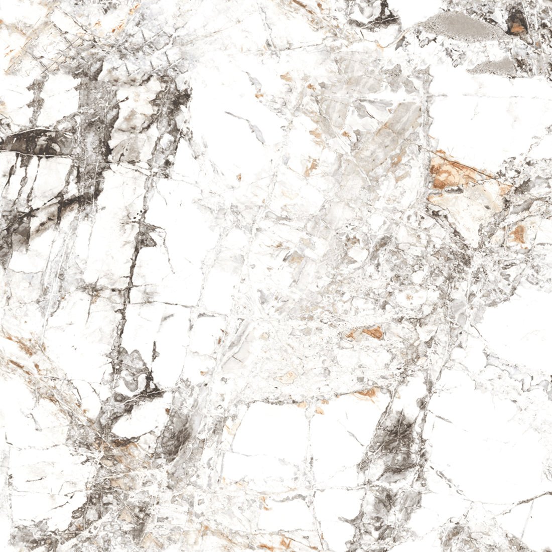 Zebra White Marble Effect Polished Porcelain Wall & Floor Tile 60x60cm - TILES Paradise