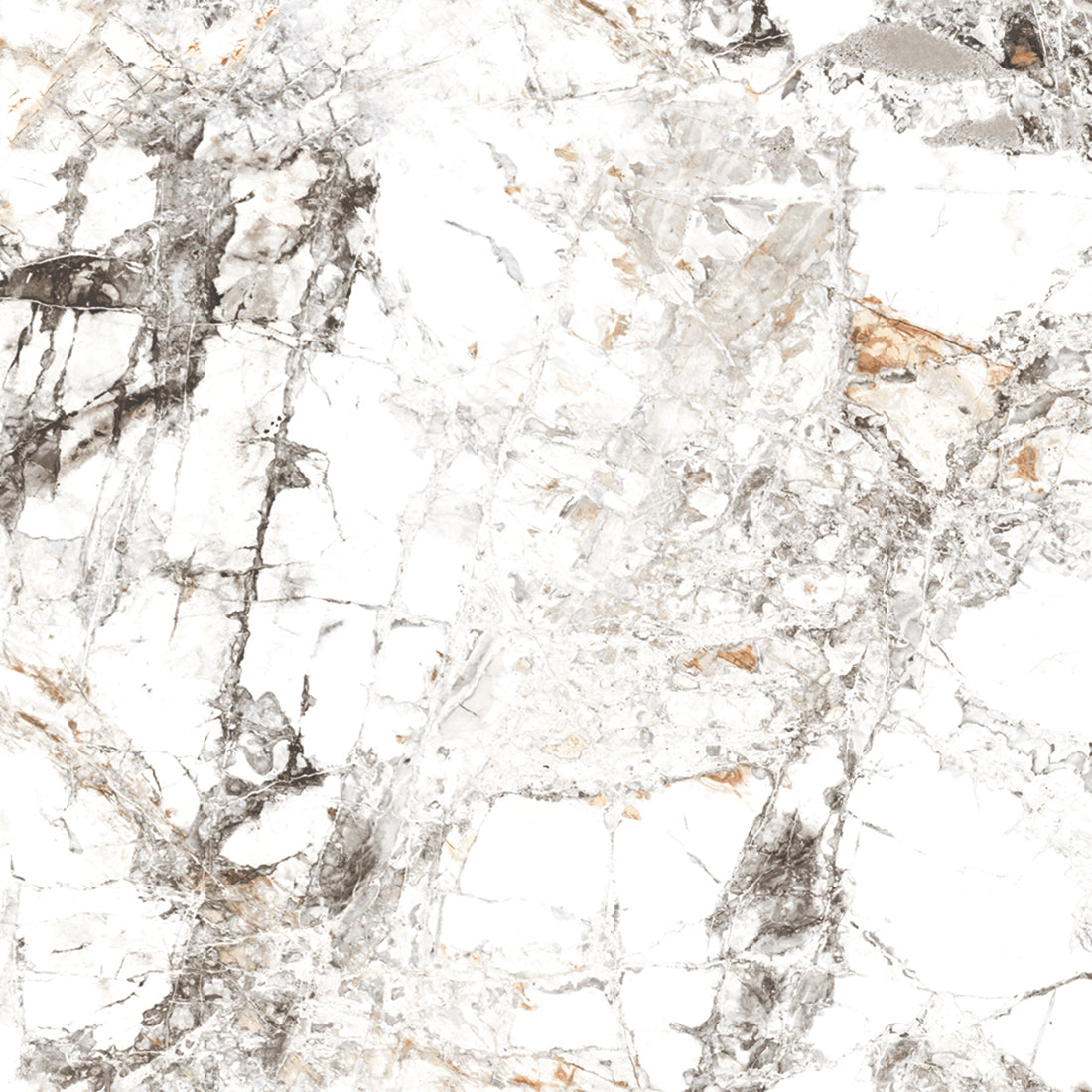 Zebra White Marble Effect Polished Porcelain Tile 60x60cm