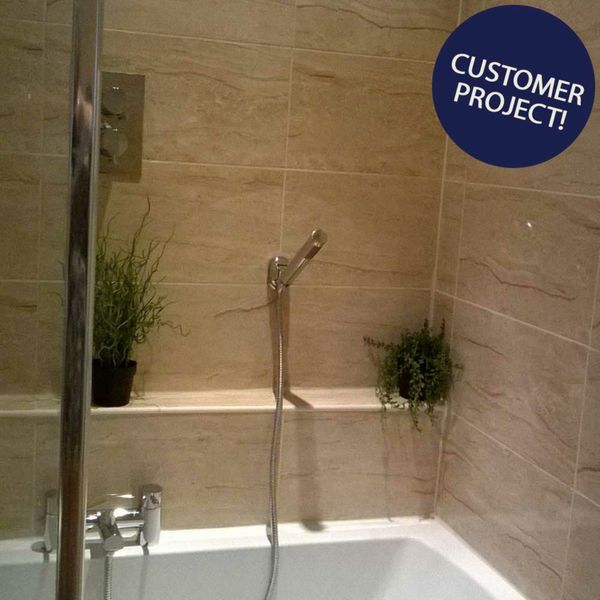 Dahini Cream Gloss Marble Effect 50x25cm Ceramic Wall Tile