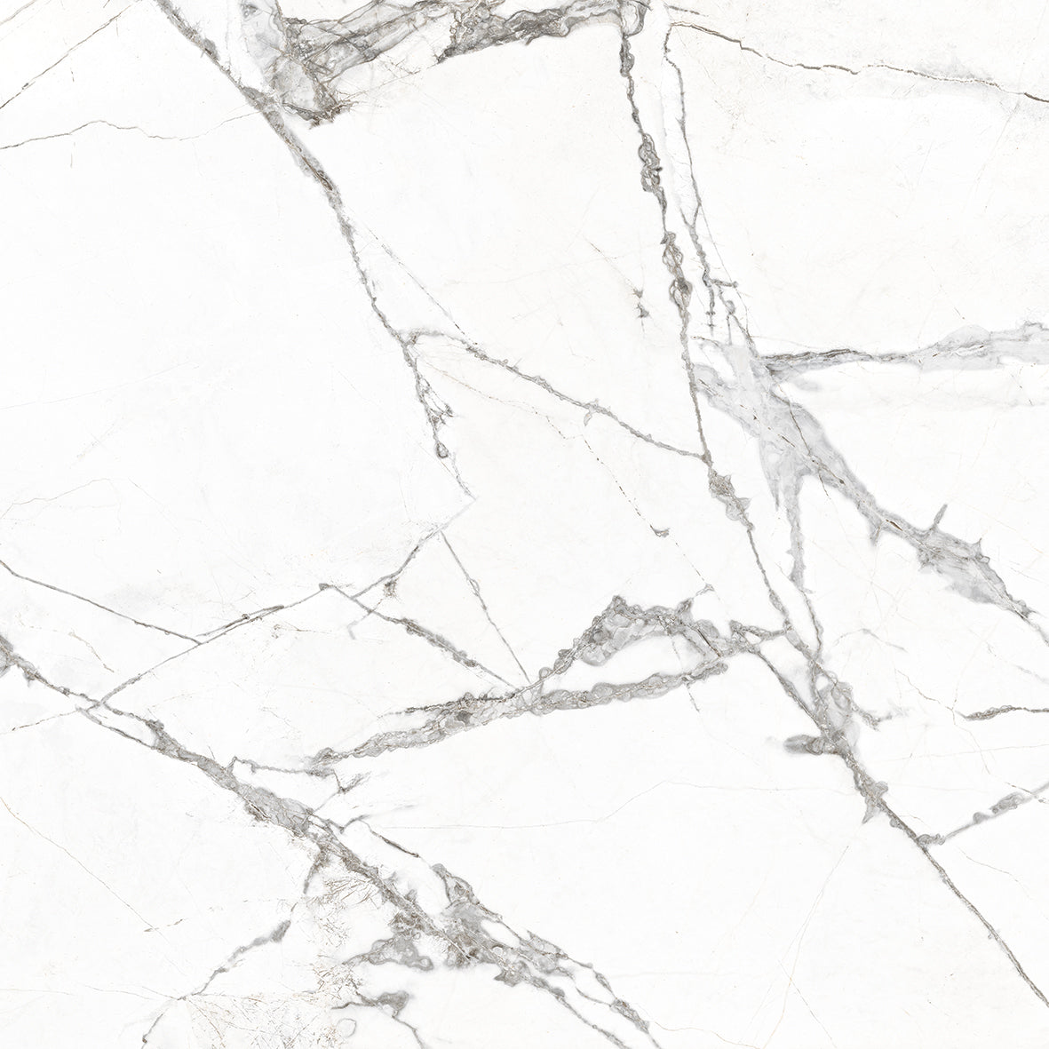 Alexandrite Carrara White Marble Effect Polished Porcelain 60x60cm Kitchen Bathroom Wall and Floor Tile