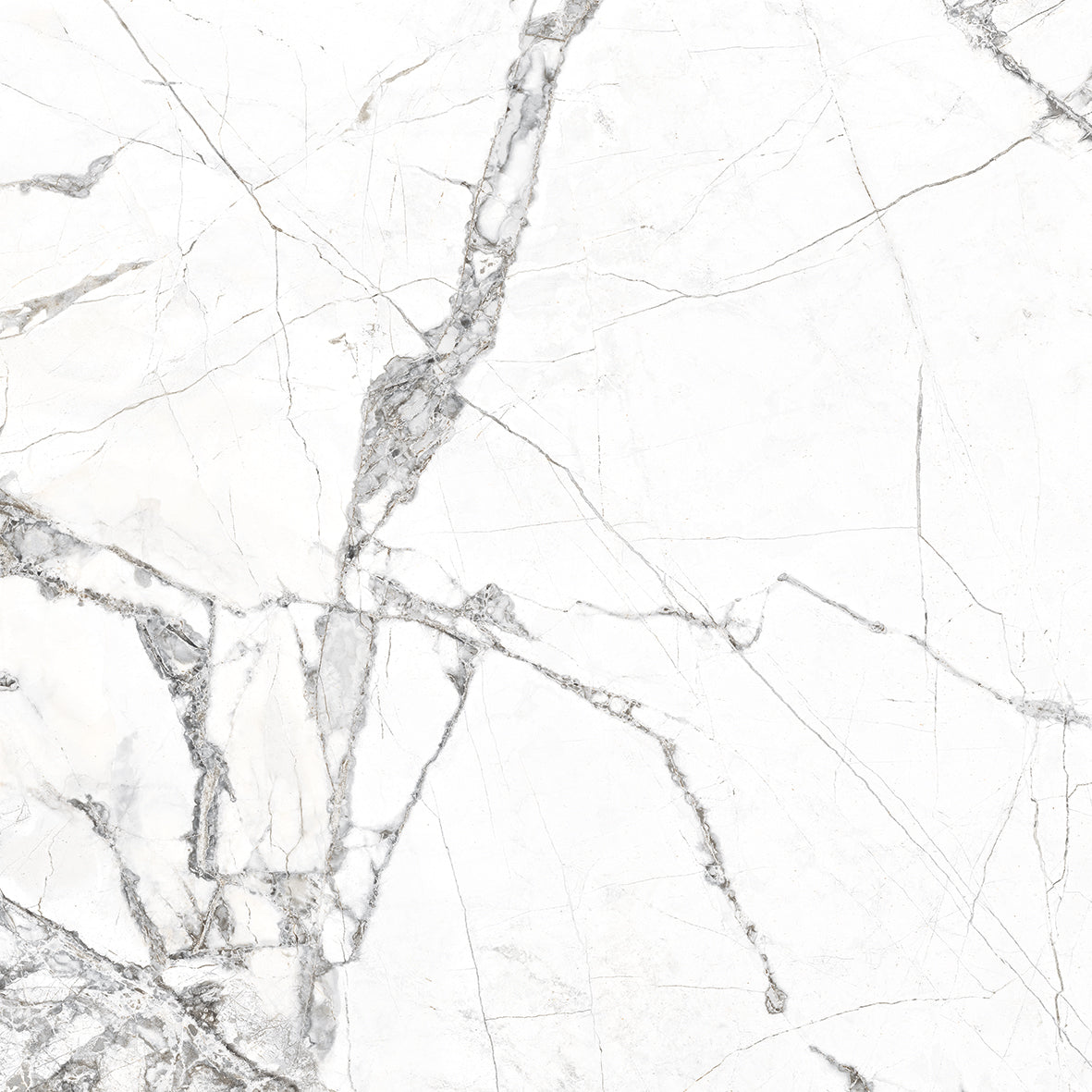 Alexandrite Carrara White Marble Effect Polished Porcelain 60x60cm Kitchen Bathroom Wall and Floor Tile