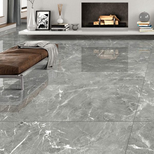 Cassia Breccia Grey 60x120cm Polished Porcelain Wall and Floor Tile