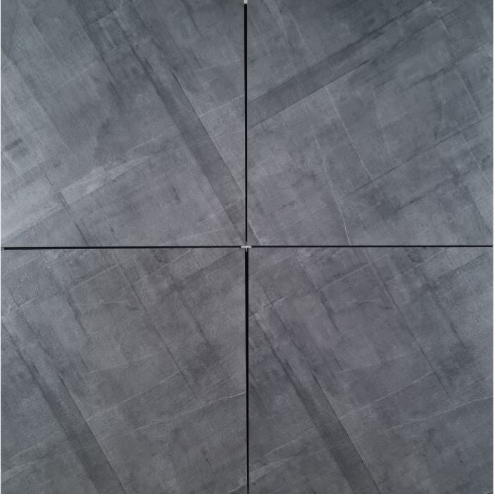 Tanvi Grey Matt Textured Porcelain 60X60cm Kitchen and Bathroom Wall Floor Tiles - TILES Paradise