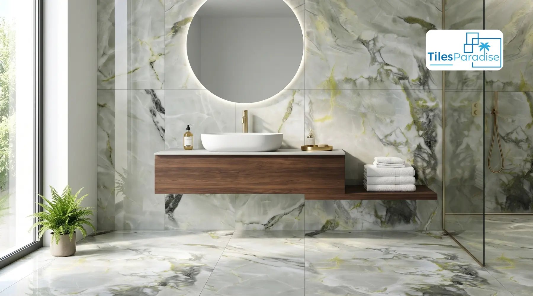 Green Marble Tiles: Real Stone vs Porcelain-Effect, Finish, Slip Rating and UK Install Guide - TILES Paradise