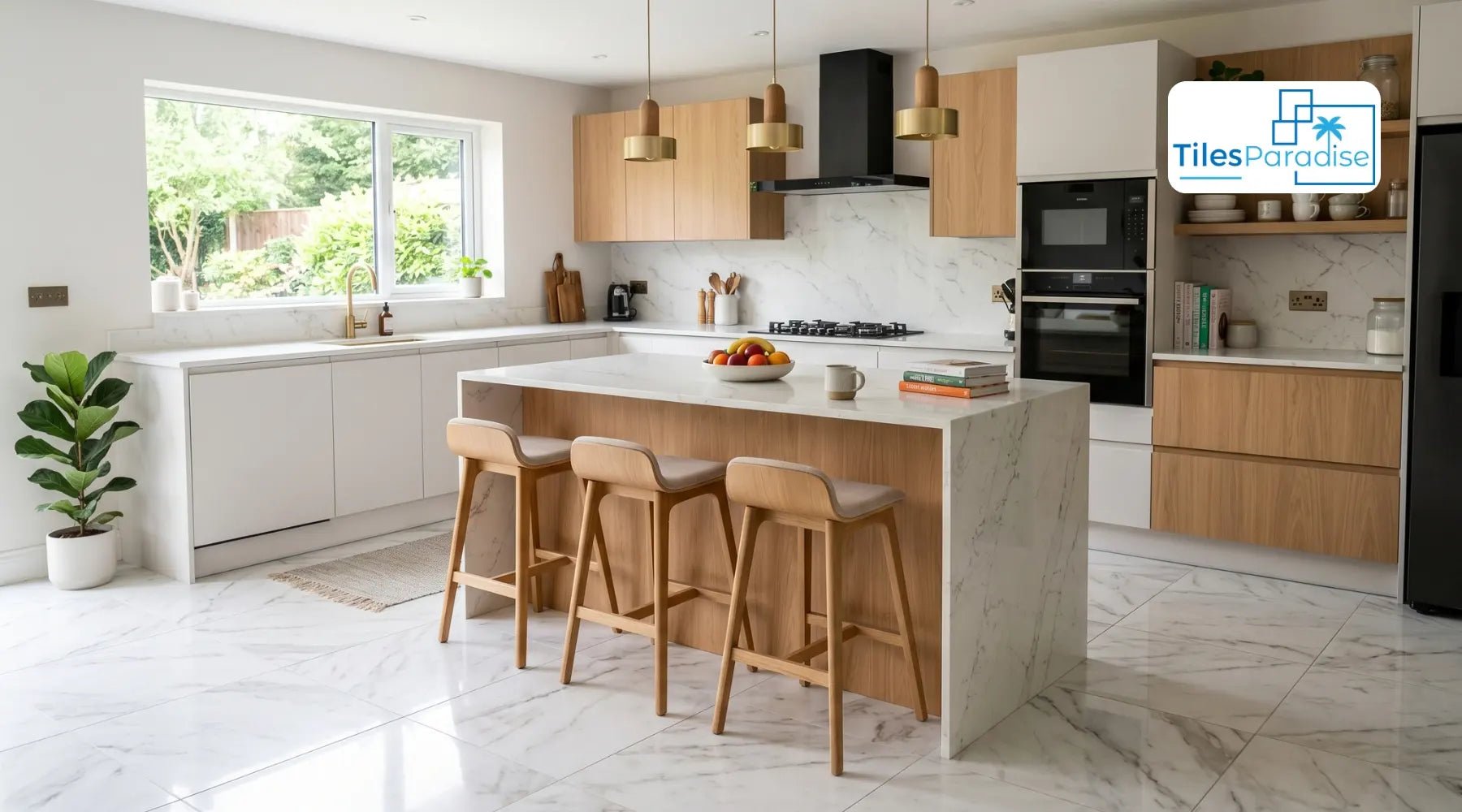 Marble Effect Kitchen Tiles: Porcelain Durability, Slip Ratings, and Thermal Resistance for Floors and Splashbacks - TILES Paradise