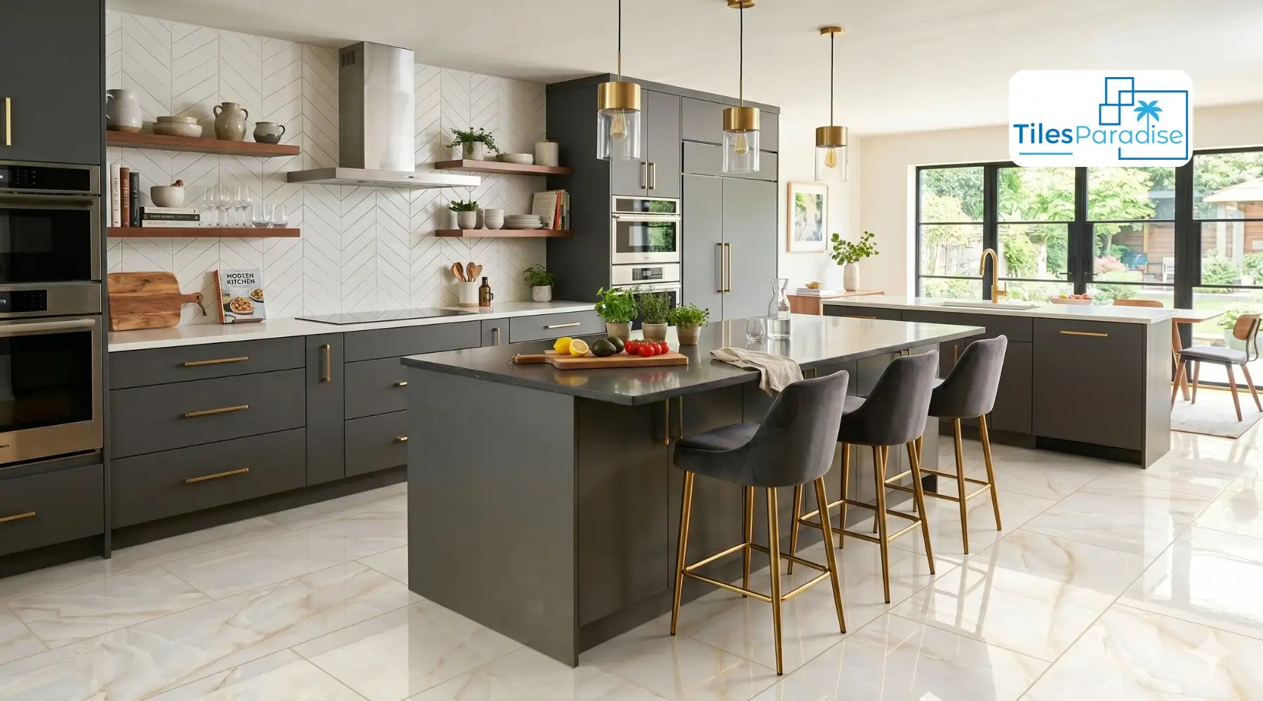 Gold Kitchen Tiles: Cabinet Colour and Material Compatibility