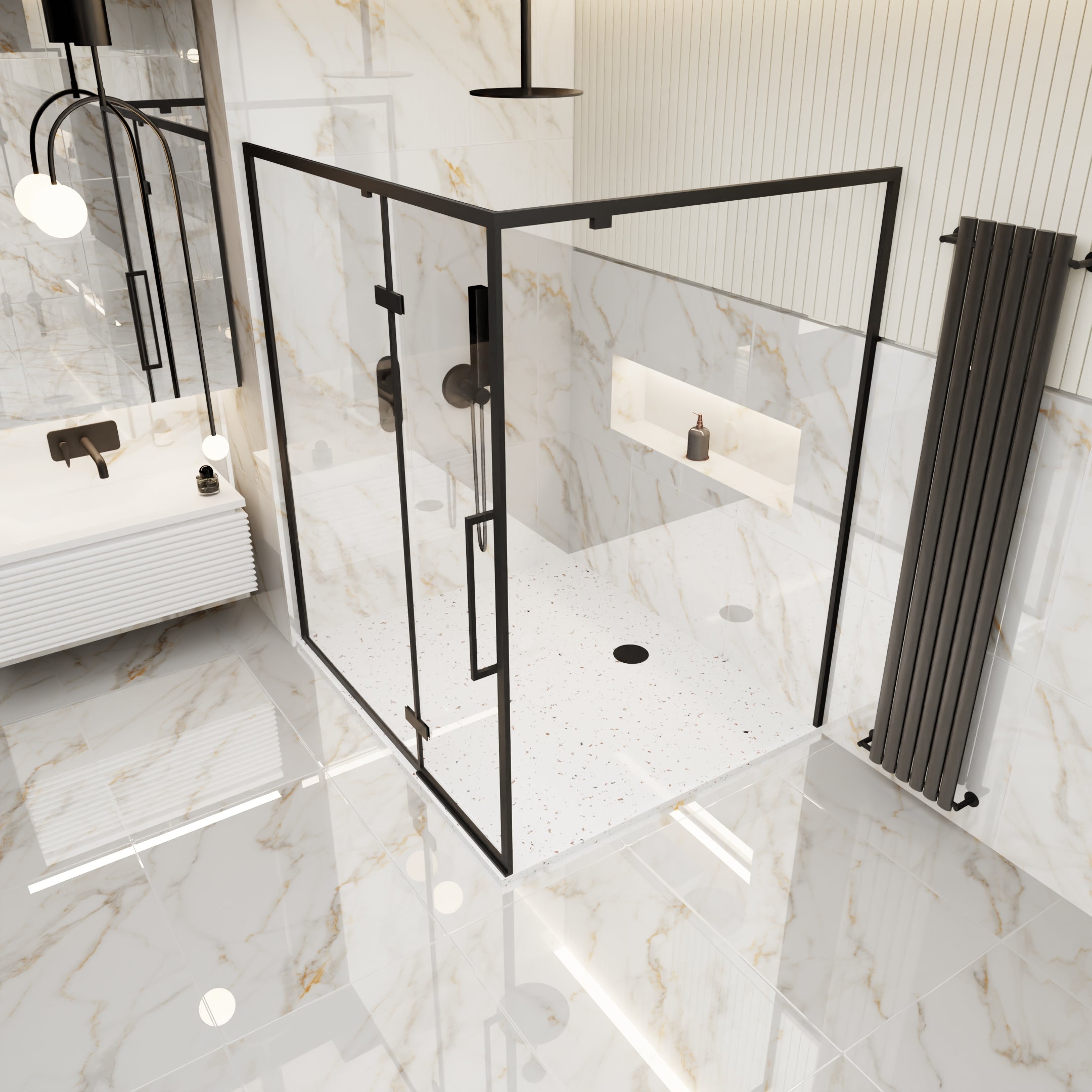 Bathroom wall tiles in porcelain and ceramic – modern, water-resistant designs in polished and matt finishes.