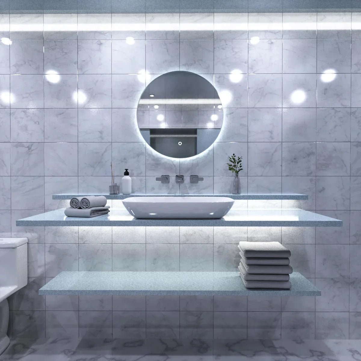 Chrome & Silver Bathroom LED Mirrors
