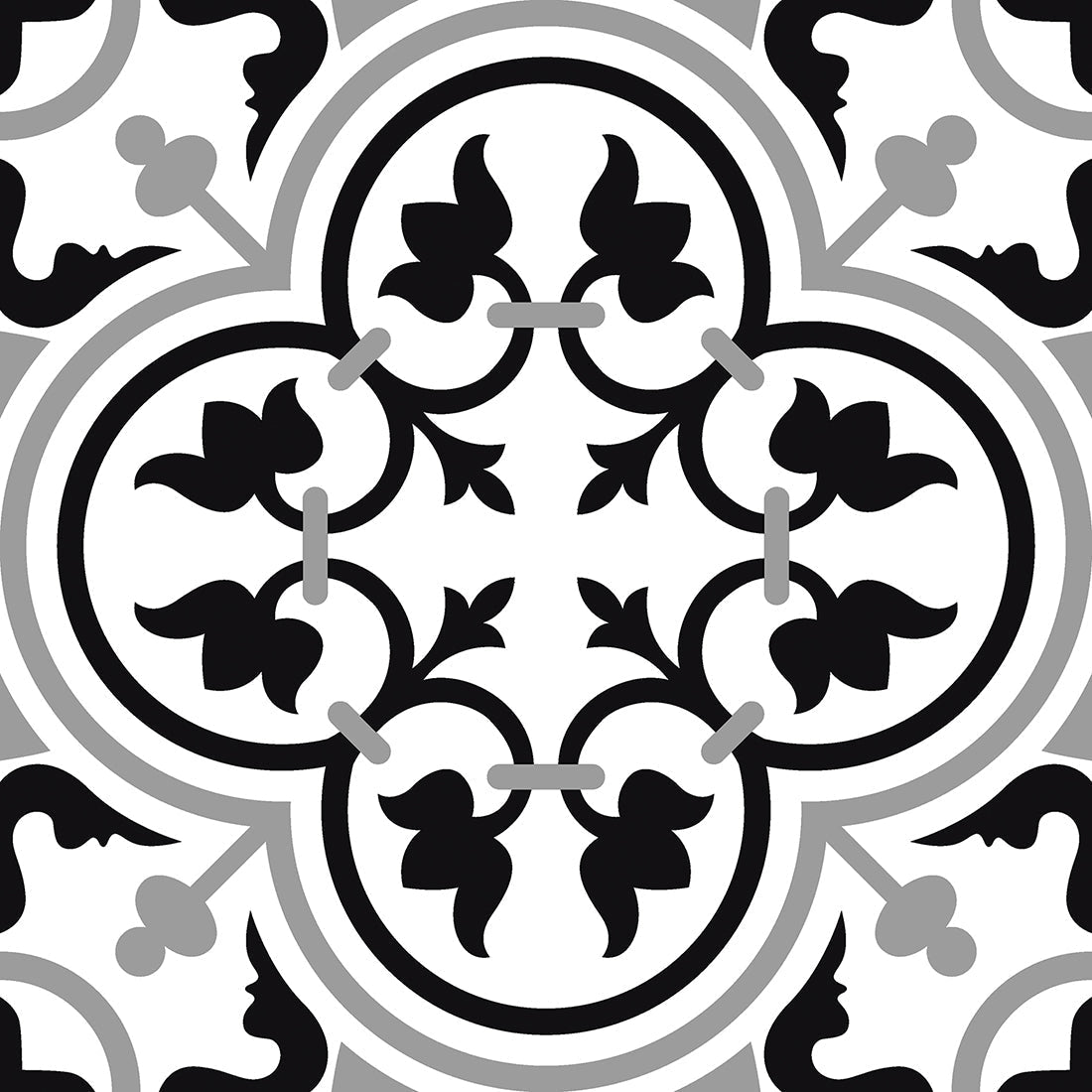 Black and white patterned anti slip bathroom tiles for stylish and safe bathroom floor design