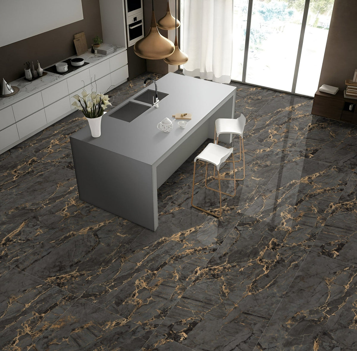 Grey Marble Effect Tiles
