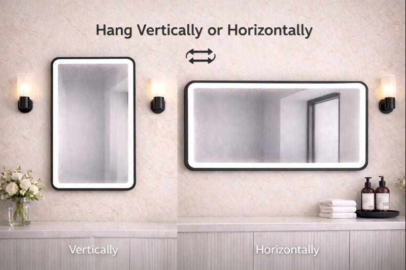 Vertical & Horizontal Bathroom LED Mirrors - TILES Paradise