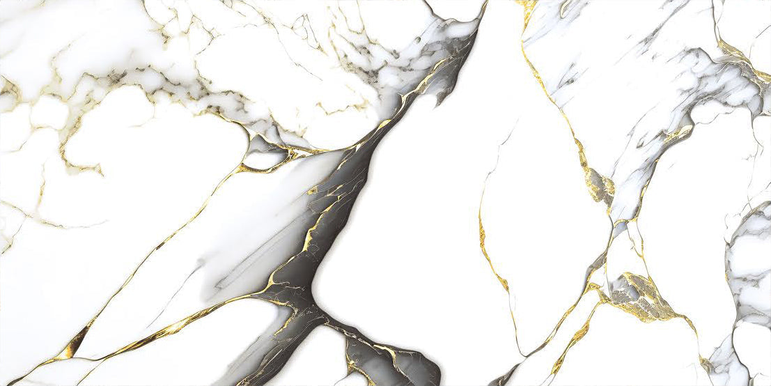 Pallet Deal: 60 Tiles (43 sq.m)  Magnum Gold Marble Effect Polished Porcelain 60x120cm Wall and Floor Tile