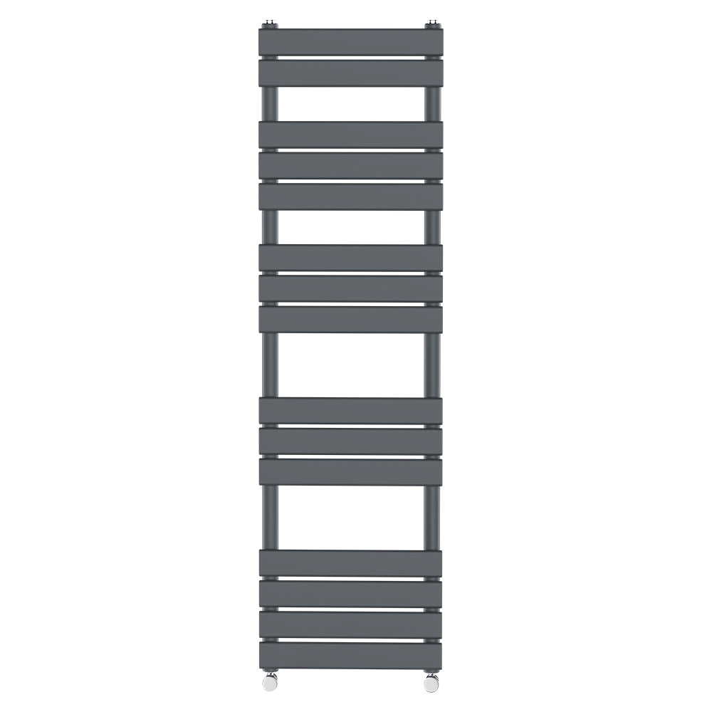 Valeno 1600x600mm Grey Heated Towel Rail – Flat Panel, Vertical Mount, Matt Finish