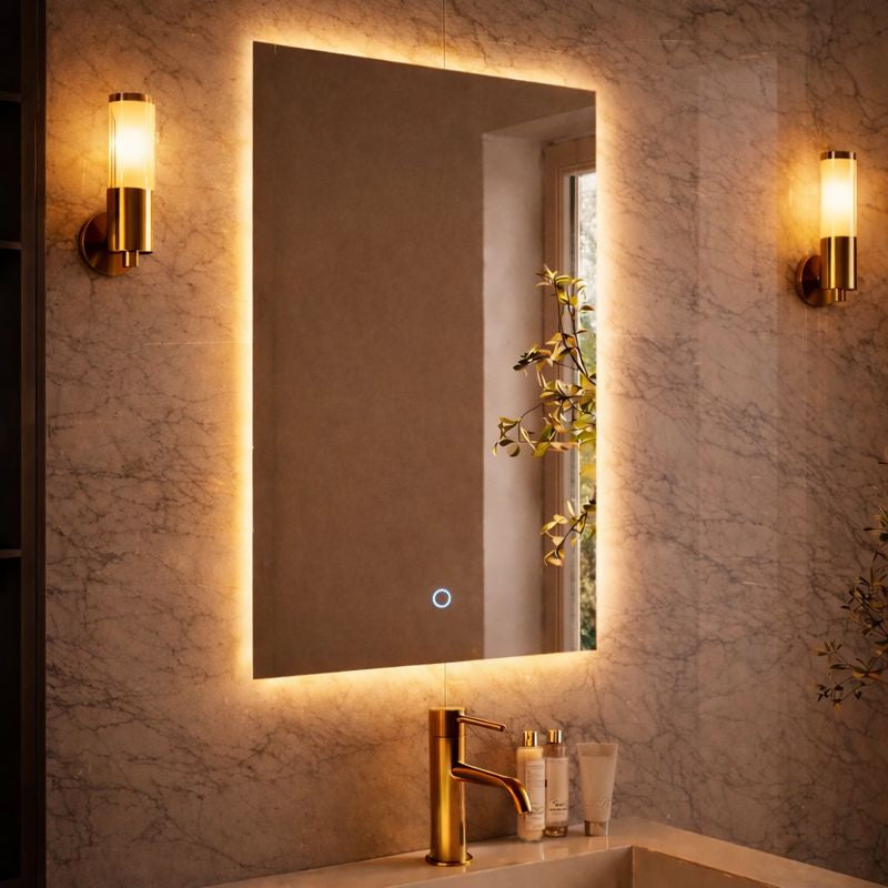 Lumora 800 × 600mm Backlit LED Bathroom Mirror – Tri-Light, Anti-Fog & Touch Control