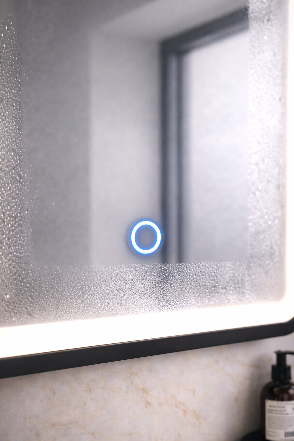 Lumora 700x500mm LED Bathroom Mirror Matt Black Tri-Light Touch Demister IP44