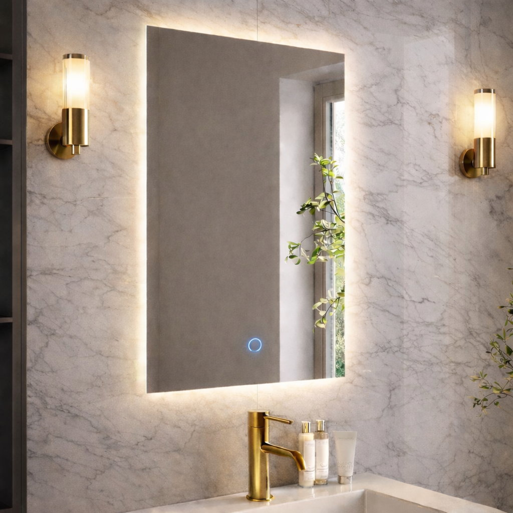 Lumora 700 × 500mm Backlit LED Bathroom Mirror – Tri-Light, Anti-Fog & Touch Control