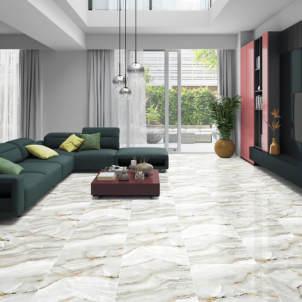 60 sqm pallet Deal Aurora Onyx Gold Glossy Porcelain Tiles 60x60cm Wall & Floor Tile - TILES Paradise