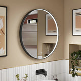 600mm Round Matt Black Illuminated Dimmable LED Bathroom Mirror – Front-Lit, Tri-Light & Anti-Fog | Lumora