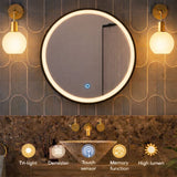 Lumora 600mm Round LED Bathroom Mirror – Matt Black Framed, Dimmable Tri-Light, Anti-Fog